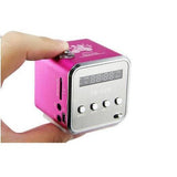 TD® Mini Enceinte 4gb Rose MP3 USB MICRO SD FM Subwoofer portable de haut-parleur de carte TD-V26