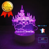 TD® Lampe optique poser décoratif tactile 7 couleurs illusion optique - modèle château - faible consommation câble USB 3 piles AAA