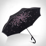 TD® Poignée droite parasol en forme de C parasol protection UV parapluie extérieur parasol parapluie double couche parapluie inversé