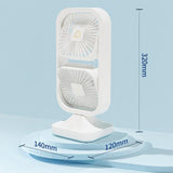 TD® Ventilateur de bureau rotatif à double tête ventilateur de charge usb étudiant de bureau extérieur