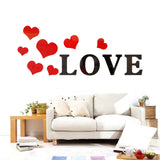 TD® Autocollants muraux en trois dimensions amour amour 3D acrylique chaud romantique chambre chevet canapé fond disposition murale