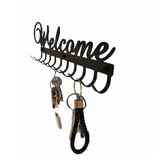 Cintre porte-clés en fer forgé porte-manteau mural support de rangement sans clou cintre tenture murale noir simple patère cr