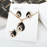Ensemble de bijoux réglable pour femmes Collier trois pièces exquis, boucles d'oreilles, bijoux parure de bague Cadeaux pour