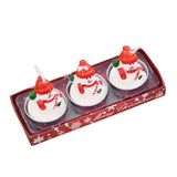 TD® 3 bougies de Noël avec le Père Noël-bonhomme de neige maison-décor de maison pour fête Noel-bougie en paraffine