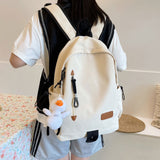 TD® Sac à dos simple à la mode de grande capacité sac à dos hydrofuge en nylon sac d'école pour étudiants du premier cycle du second