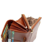 TD® Portefeuille Femme Porte-cartes Orange à Double Fermeture Éclair Détail Doré Portefeuille Multifonction Multifonction Hirondelle