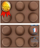 TD® Demi-boule Sphère Gâteau Silicone Moule Muffin Biscuits au Chocolat Moule de Cuisson  Marron  Pâtisserie  Lavage Facile