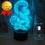 TD® Veilleuse 3D Led Jarretière Serpent Conception Table Lampe Chambre Ambiance Vision Veilleuse Usb 7 Changeur De Couleur Bébé Somm