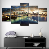 TD® 5 Pièces Abstrait Décoratif Mur Modulaire Photos Toile Art Set Ville Paysage MC14692