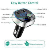 TD® Transmetteur FM Bluetooth,  Voiture Bluetooth Lecteur MP3 Adaptateur Radio Sans Fil Kit Émetteur Carte TF, Clé USB,ALBY BEAUTY