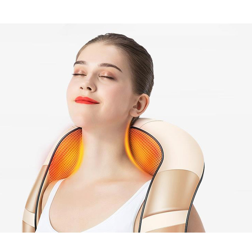 TD® masseur cervical shiatsu chauffant sans fil main libre electrique vibrant femme nuque epaules appareil de massage professionnel