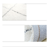 TD® Tapis nordique fait main Diamond Line tapis de salon à carreaux diamant noir et blanc