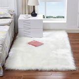 TD® canapé maison coussin baie vitrée coussin de laine imitation tapis bébé automne jeu froid preuve couverture antidérapante,Blanc