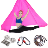 TD® AIZ Hamac de yoga Accessoire d'entraînement de fitness de swing de hamac de yoga aérien élastique durable de 2,8 m, vert