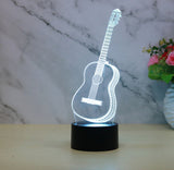 TD® Lampe LED en forme de Guitare 3D Night Light 7 couleurs  - Lampe de bureau decoration chambre, table, salon