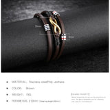 TD® Bracelet  à la mode en cuir pour Hommes-bracelet tendance et chic avec fermoir-accessoire de mode