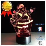 TD® Lampe optique poser décoratif tactile 7 couleurs illusion optique - modèle père noël - faible consommation câble USB 3 piles AAA
