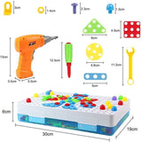 237 Pièces Mosaique Enfant Puzzle 3D Jeu Construction Jouet Montessori Perceuse Électronique Créatif Jouet Jeux Éducatifs