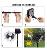TD® 1pcs Guirlande lumineuse solaire,  Guirlande lumineuse LED  Chaud Chaine De Lampes Décoration avec , Café, Jardin,  Blanc-chaud
