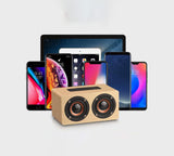 TD® Haut-parleur Bluetooth à la maison en bois audio extérieur d'ordinateur sans fil créatif