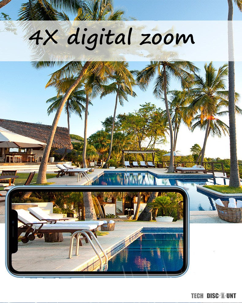 TD® Caméra Extérieure Étanche Solaire WiFi / 4 x zoom 1080 P HD /Vision Nocturne/ Pistolet solaire/ Infrarouges/Détection mouvement