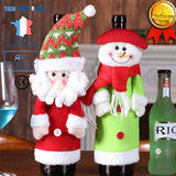TD® Père Noel un sac de vin rouge Décorations vieil homme bouteilles alcool célébrations original verres mignon fête anniversaire
