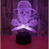 TD® Lampe optique poser décoratif tactile 7 couleurs illusion optique - modèle pirate - faible consommation câble USB ou 3 piles AAA