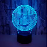 TD® Décoratif USB Cool Emoji 7 Couleurs Télécommande Illusion Optique Veilleuse 3D Visualisation Table Bureau Lampes 3D Glow LED Lam