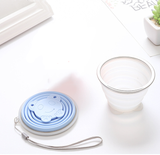 TD® Tasse à eau Portable Voyage Bleu Pliant Snack Tasse Sports En Plein Air Bain De Bouche Brossage Tasse Avec Couvercle Rétractable
