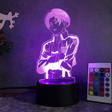 TD® 3D Illusion Lampe Led Veilleuse Anime Attaque Sur Titan Capitaine Levi Ackerman Figure Lampe 7 Couleurs Tactile Lampe de Chevet.