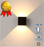 TD® 2pcs Applique Murale Carrée Simple en Aluminium 12W Lampe Mural Intérieur Moderne Lampe Lumière Blanche Chaude