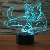 TD® Lampe effet 3D Chat Kitty, 3D Night Light, Touch Télécommande de charge, Cadeau décoratif Sept couleurs veilleuse chambre soft