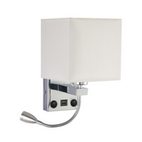 TD® NEUFU Applique Murale LED Retro En Tissu + Métal Blanc Flaxen 17x17x13 (cm) Veilleuse Lumières de Couloir E27