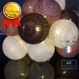 TD® Guirlande lumineuse LED - 20 boules de coton