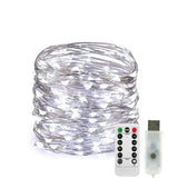 TD® Guirlande lumineuse led usb, [2 pack]20m 200LED fil d'argent avec Télécommande , 8 Modes (blanc froid).