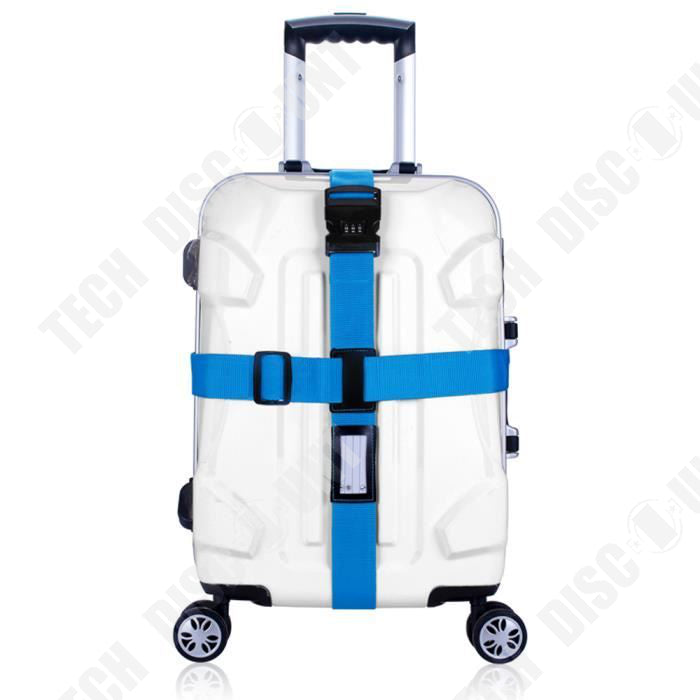 TD® Sangle de bagage valise courroie réglable attache valise fixation de valise conception verrouillage code sécurité bagage sangle