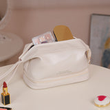 TD® Sac cosmétique portable à double couche sac de stockage de nuage de voyage portable de grande capacité lavage compartiments cuir