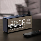 INN® Haut-parleur Bluetooth rétro sans fil Nouvel ordinateur Horloge miroir extérieur  Portable Creative Square Dance Audio Noir