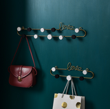 Crochets pour vêtements cintres murales  pour manteaux métal pour en rangée lettres d'amour en fer forgé nordique décoratifs
