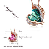 LSC® Luxe Collier Femme - Strass Cristal Pendentif Cœur Zircon Diamant - Bijoux femme - Cadeau Anniversaire Noel