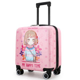 TD® Valise de chariot pour enfants de dessin animé roue universelle valise d'étudiant mot de passe valise d'embarquement de voyage