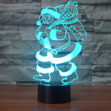 TD® 3D Optique LED Veilleuse 3D LED Veilleuse Santa Claus Apporter un cadeau avec 7 couleurs de lumière pour la décoration de la mai