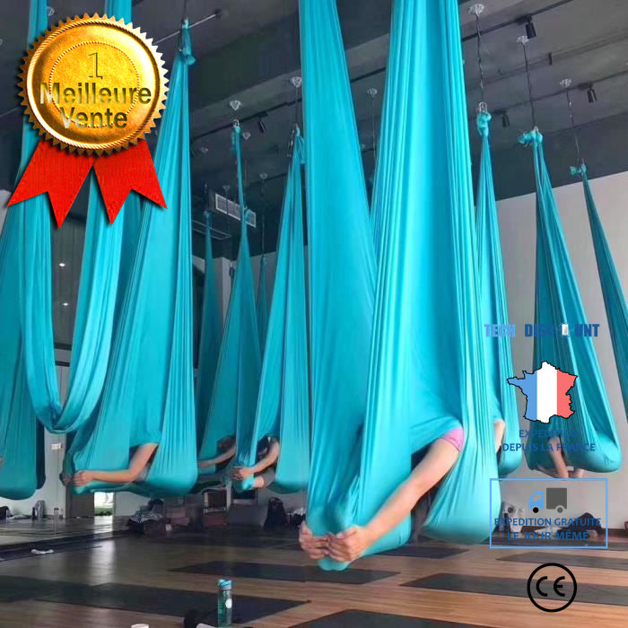 TD® Accessoires Fitness - Musculation,4*2.8M yoga hamac couleur unie anti gravité yoga balançoire aérienne Air yoga -  blue