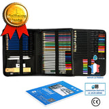 Ensemble de peinture 74 pièces de crayons couleur métallisés huileux solubles l'eau pour dessiner des fournitures professionn