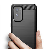TD® Coque de téléphone portable tout compris en fibre de carbone brossée pour la protection OnePlus9 et coque souple en TPU anti-chu