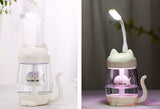 TD® Humidificateur d'air Chat avec poisson/ Magnifique déco tendance et artistique modernité Rose Réservoir d'eau