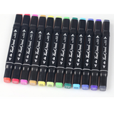 Ensemble de marqueurs huileux de couleur à double tête véritable 40 couleurs-noir