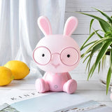 TD® Mignon bébé chambre chevet USB lampe lapin veilleuse LED lampe de nuit cadeau de noël chevet décor enfants lunettes lapins lumiè