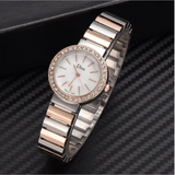 TD®  D'Hommes Et Femmes Diamant Dames Ceinture D'Acier Mode Romantic Lady Watch Couleur: Courroie  couleur dorée et argentée