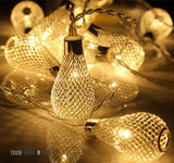 TD® guirlande de lanternes doréees lumineuse led boules interieur exterieur piles anniversaire chambre enfant jaune decoration